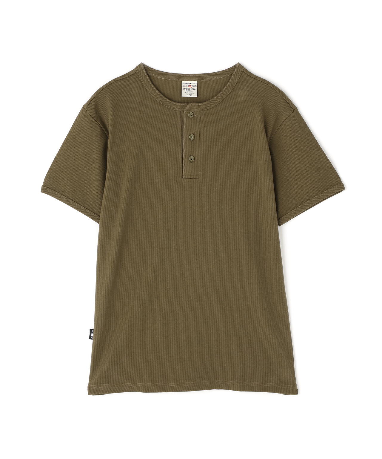 《DAILY/デイリー》RIB S/S HENLEY NECK T-SHIRT