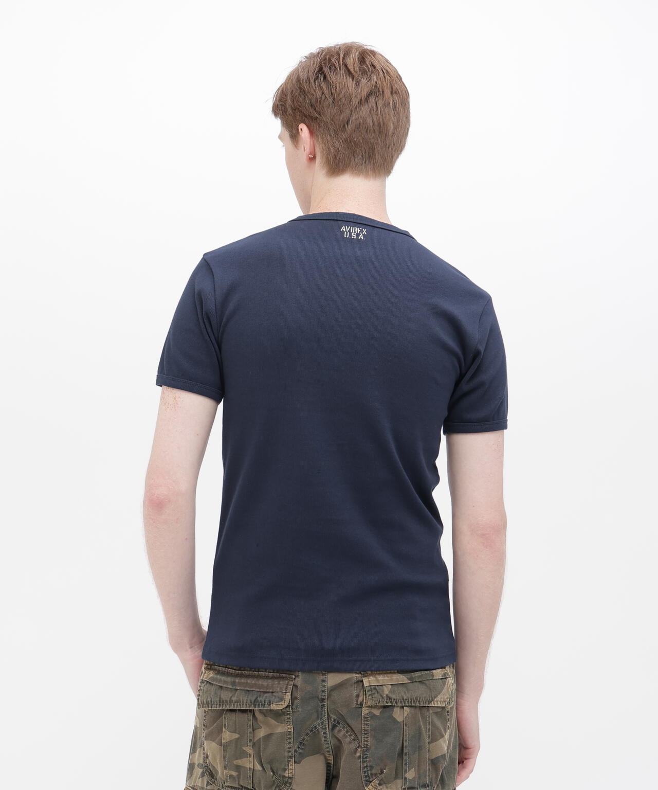 《DAILY/デイリー》RIB S/S HENLEY NECK T-SHIRT