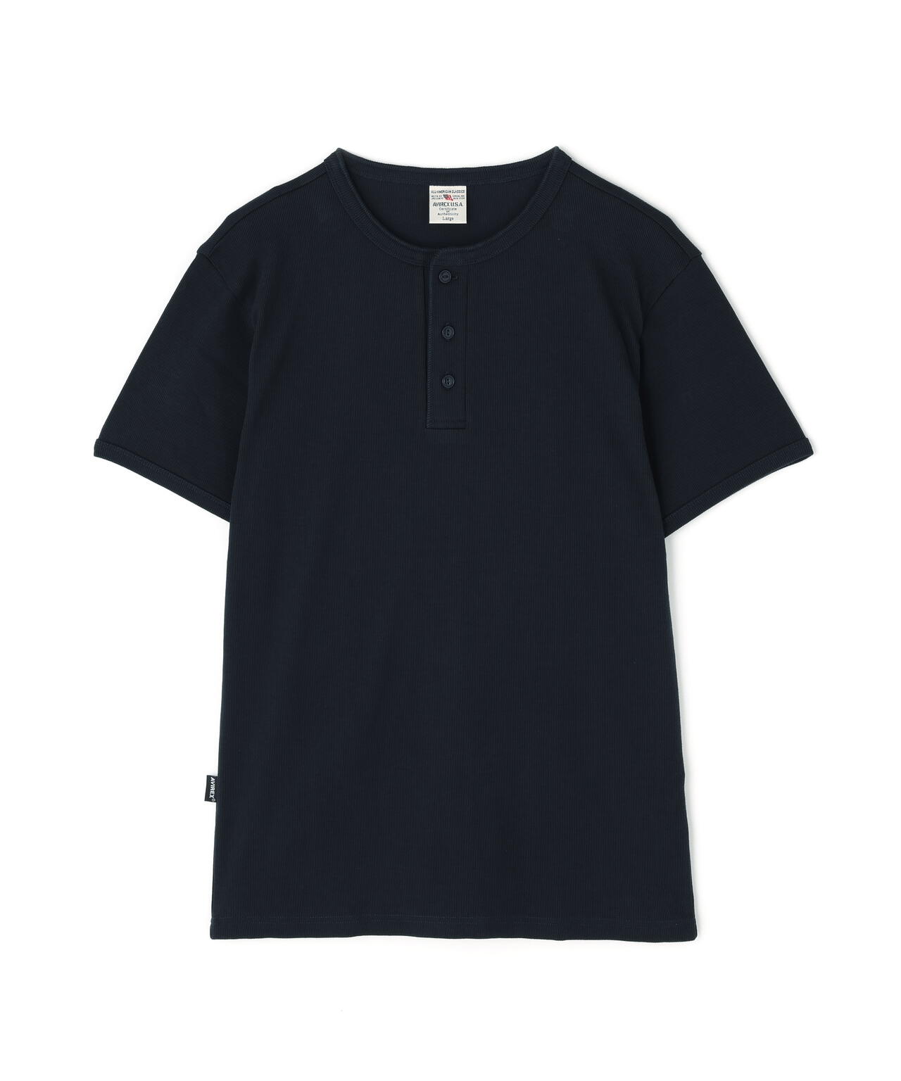 《DAILY/デイリー》RIB S/S HENLEY NECK T-SHIRT