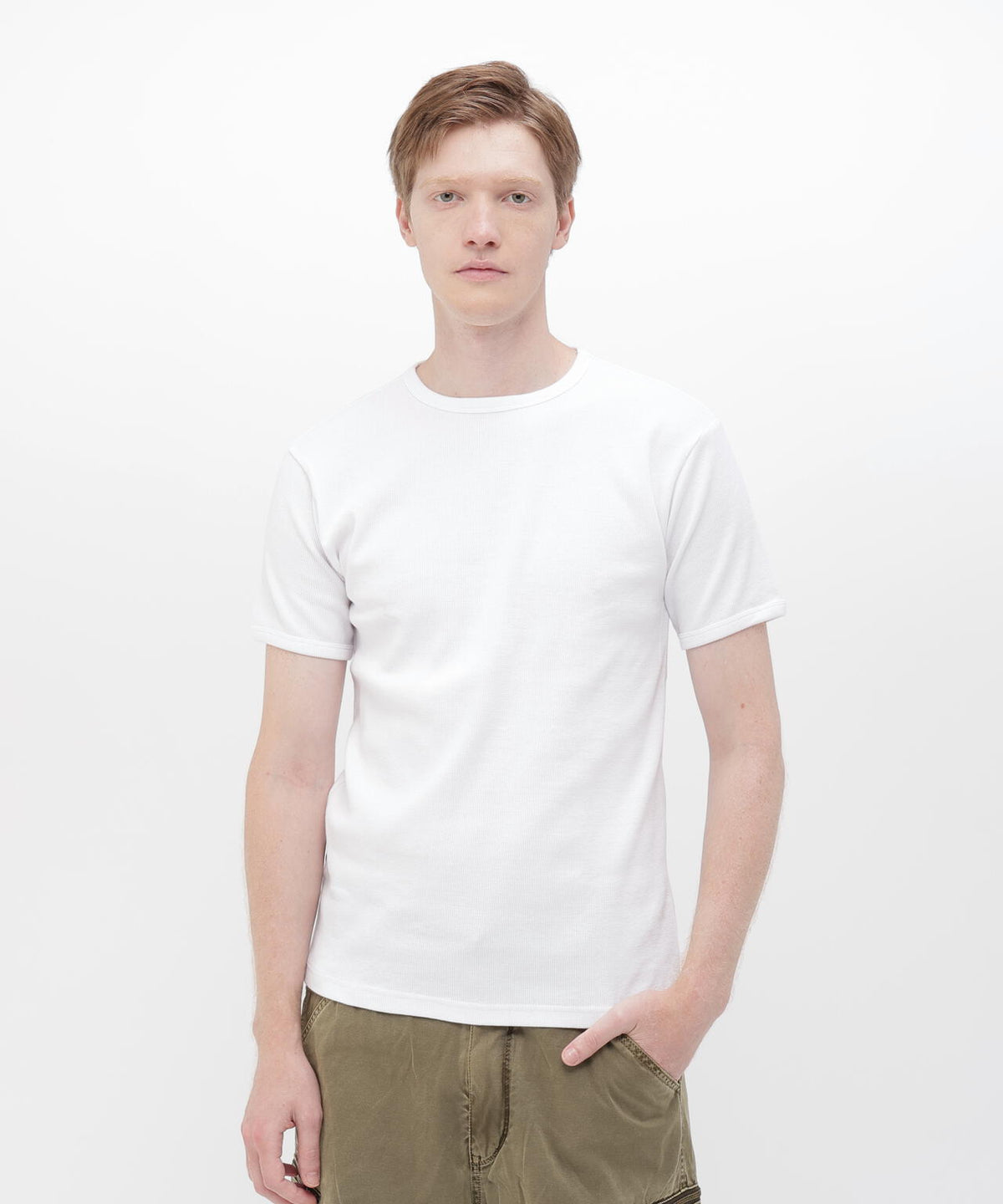 《DAILY/デイリー》MINI WAFFLE S/S CREW NECK T-SHIRT/ミニワッフル 半袖 クルーネック Tシャツ