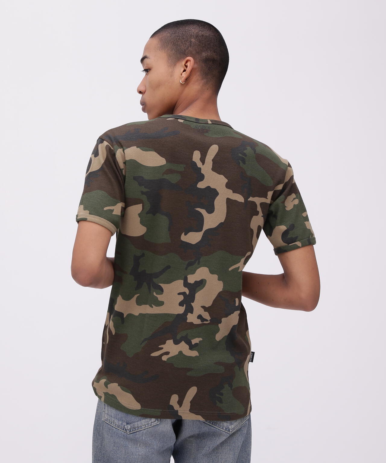 《DAILY/デイリー》RIB SHORT SLEEVE CREW NECK T-SHIRT ”CAMOUFLAGE”