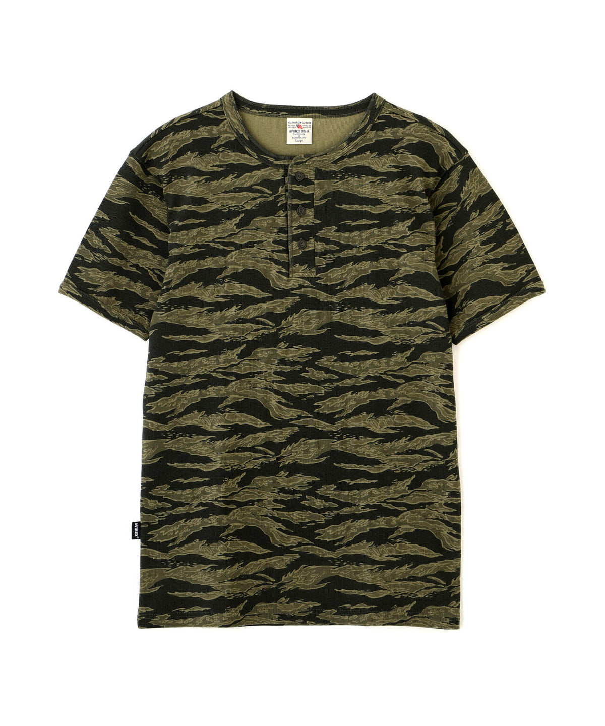 《DAILY/デイリー》RIB S/S HENLEY NECK T-SHIRT ”CAMOUFLAGE”