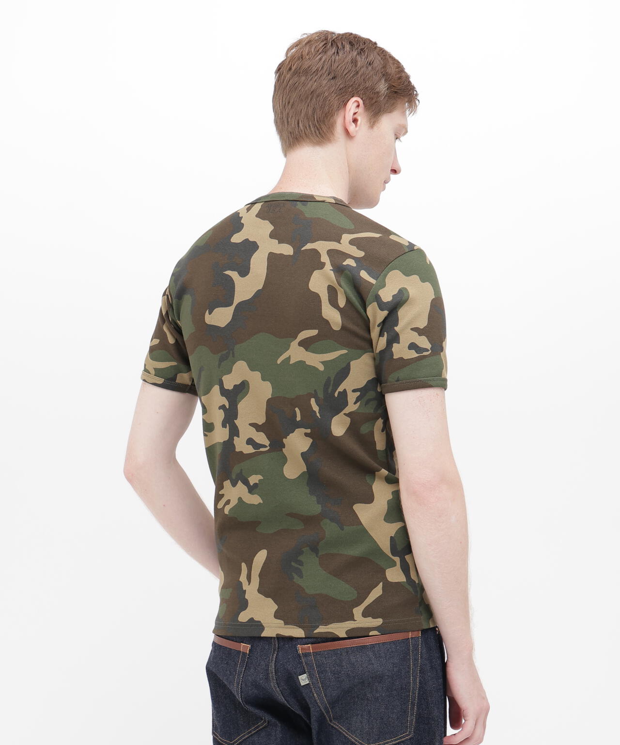 《DAILY/デイリー》RIB S/S HENLEY NECK T-SHIRT ”CAMOUFLAGE”