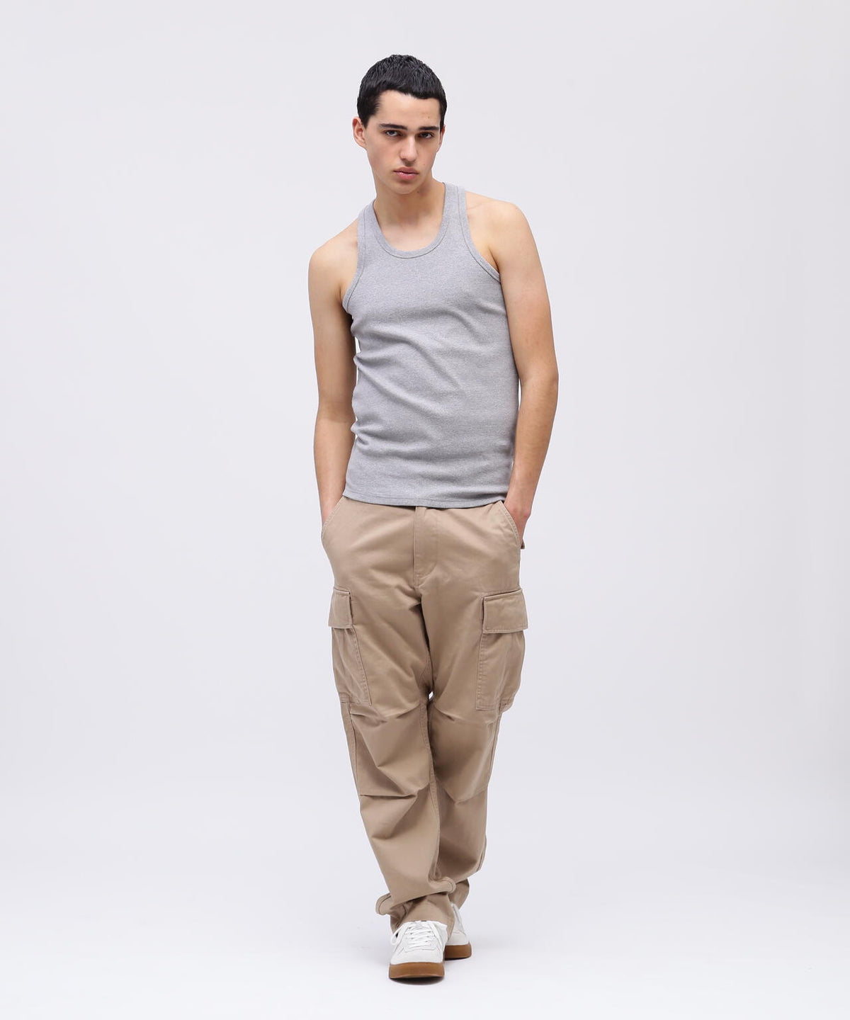 《DAILY/デイリー》RIB TANK TOP BACK CROSS/リブ タンクトップ バッククロス デイリーウェア