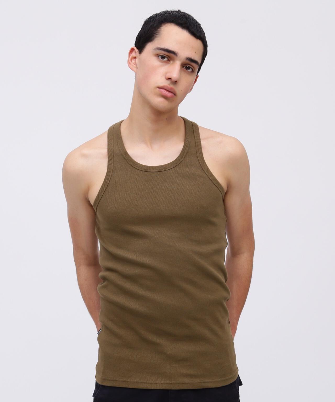 《DAILY/デイリー》RIB TANK TOP BACK CROSS/リブ タンクトップ バッククロス デイリーウェア