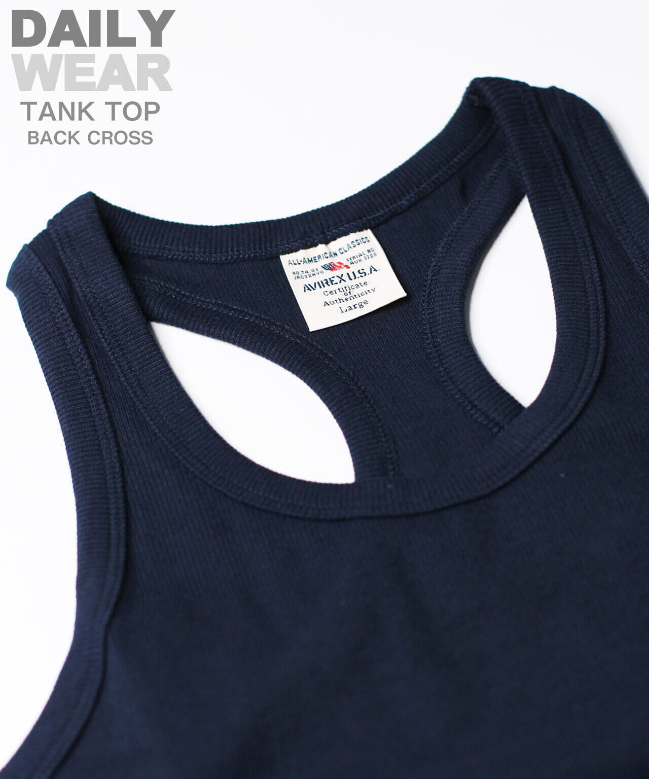 《DAILY/デイリー》RIB TANK TOP BACK CROSS/リブ タンクトップ バッククロス デイリーウェア