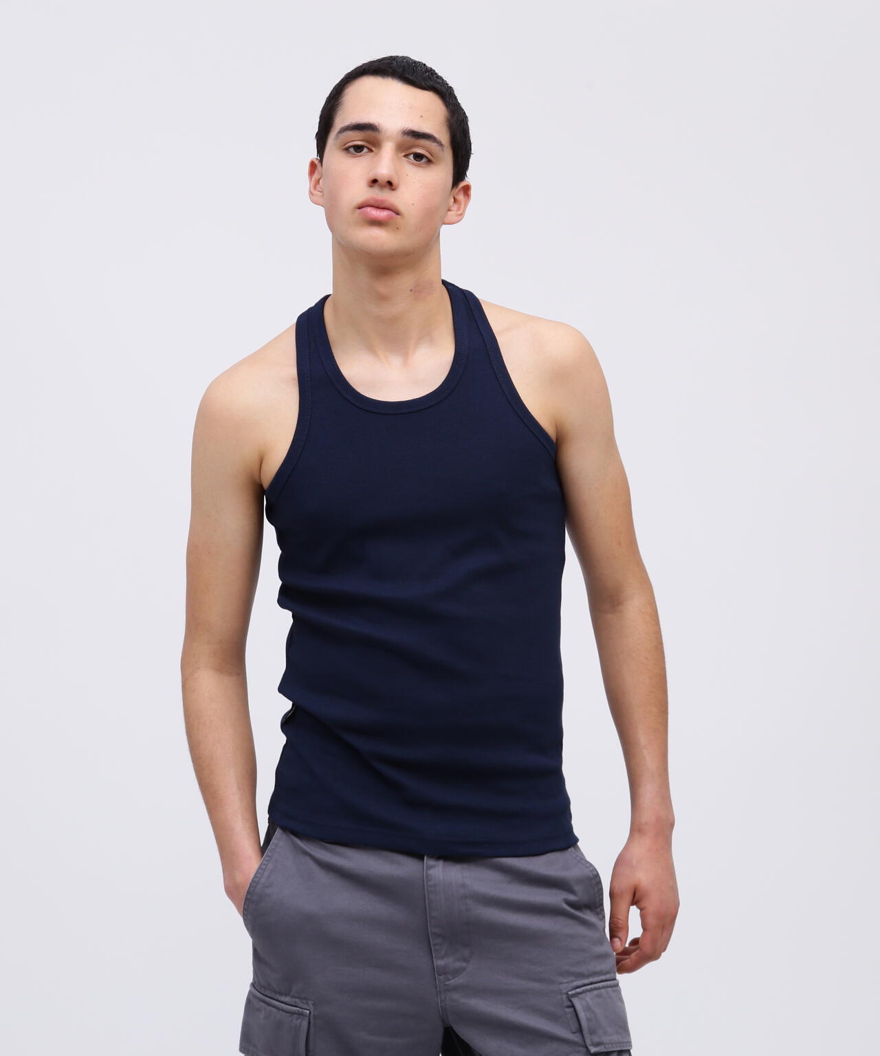 《DAILY/デイリー》RIB TANK TOP BACK CROSS/リブ タンクトップ バッククロス デイリーウェア