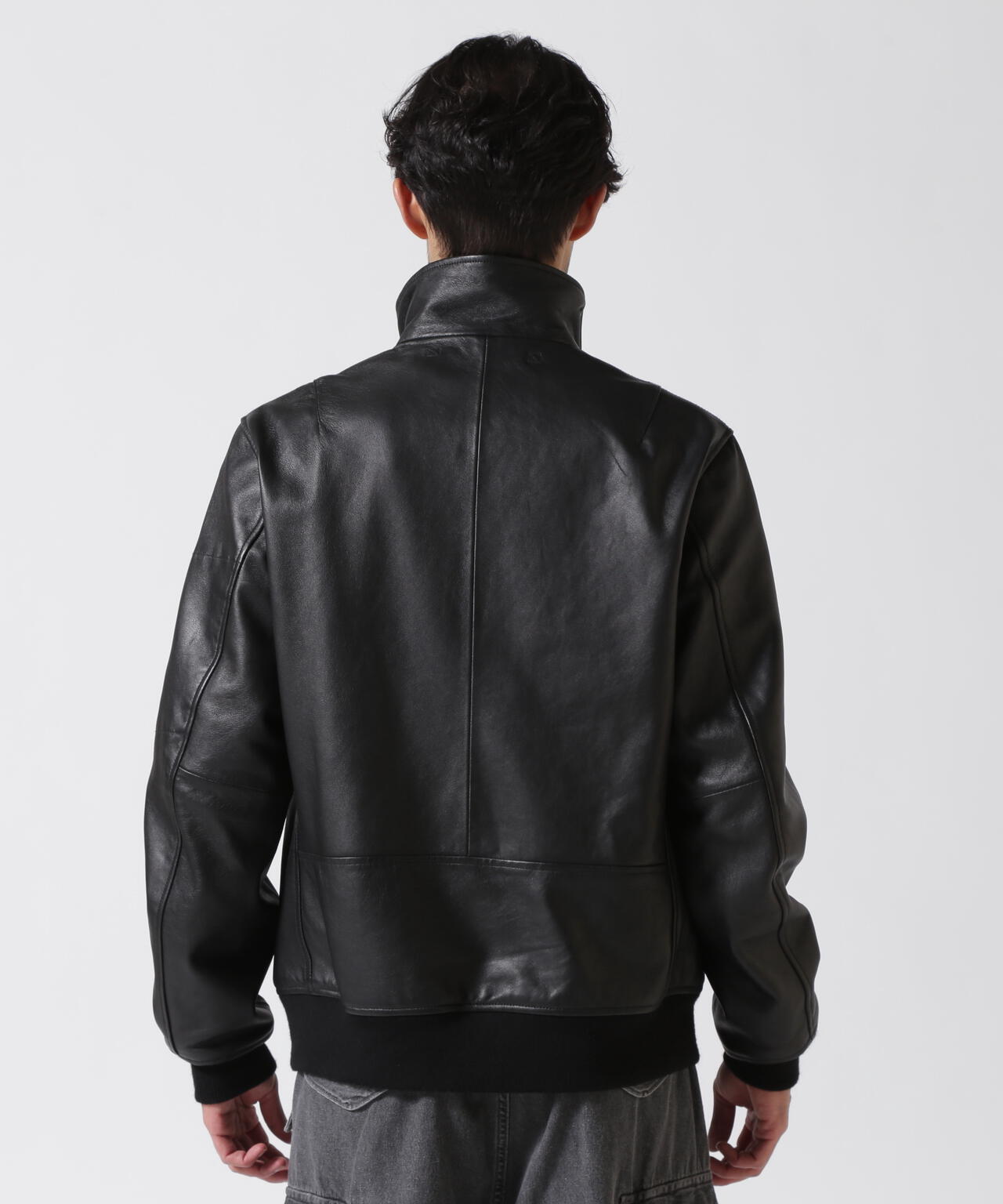 STAND LEATHER MA-1 MOD JACKET / スタンド レザー MA-1