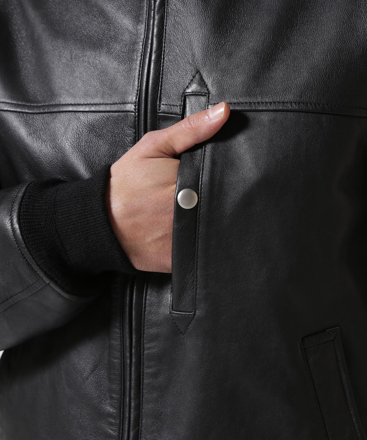 STAND LEATHER MA-1 MOD JACKET / スタンド レザー MA-1