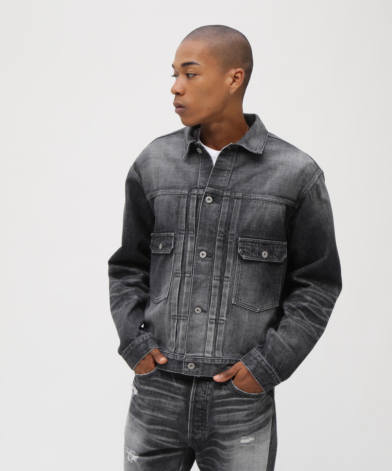 《TFQP》DENIM JACKET TYPE-2nd BLACK USED