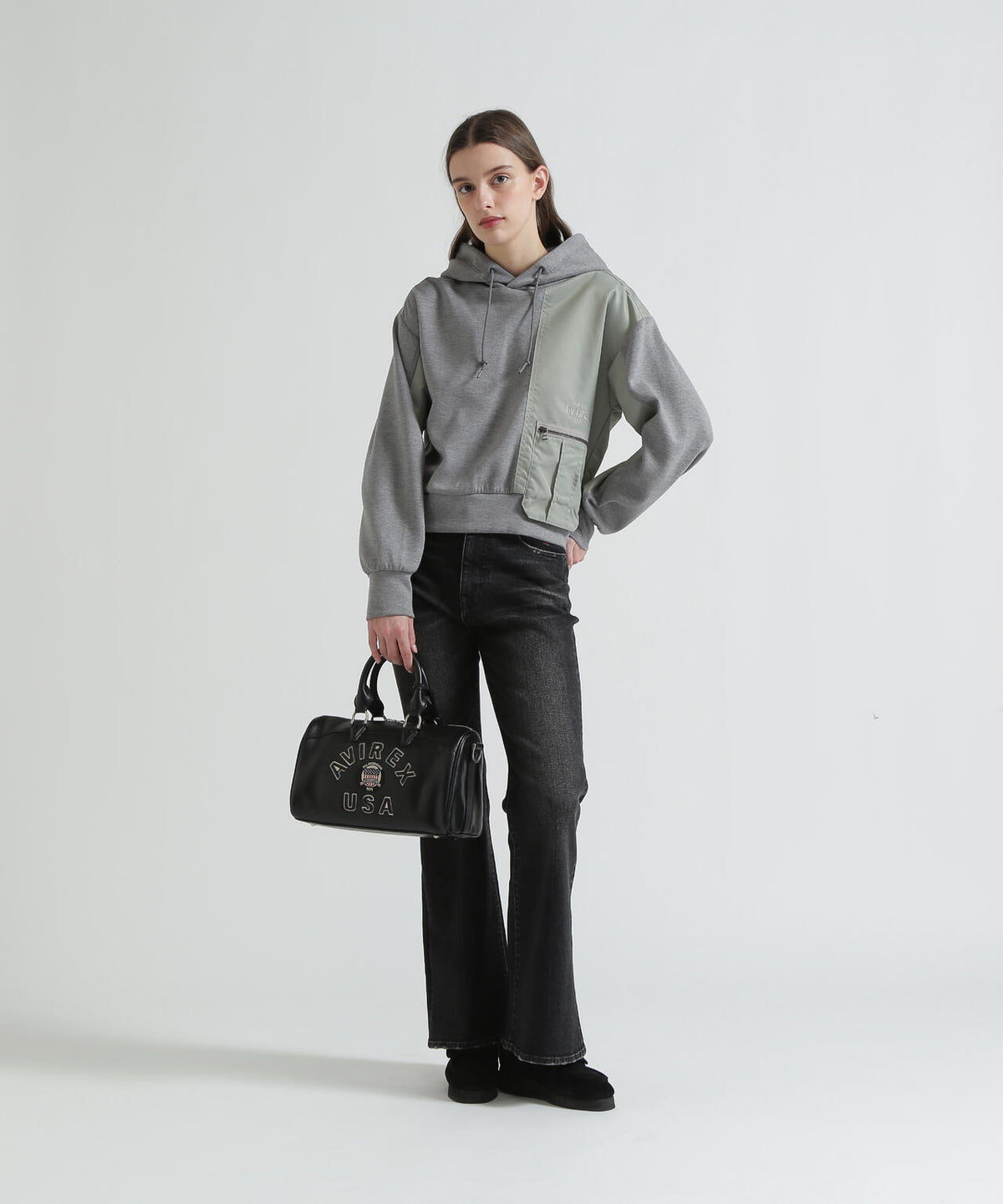 VARSITY LEATHER MINI DUFFLE BAG/バーシティーミニダッフルバッグ