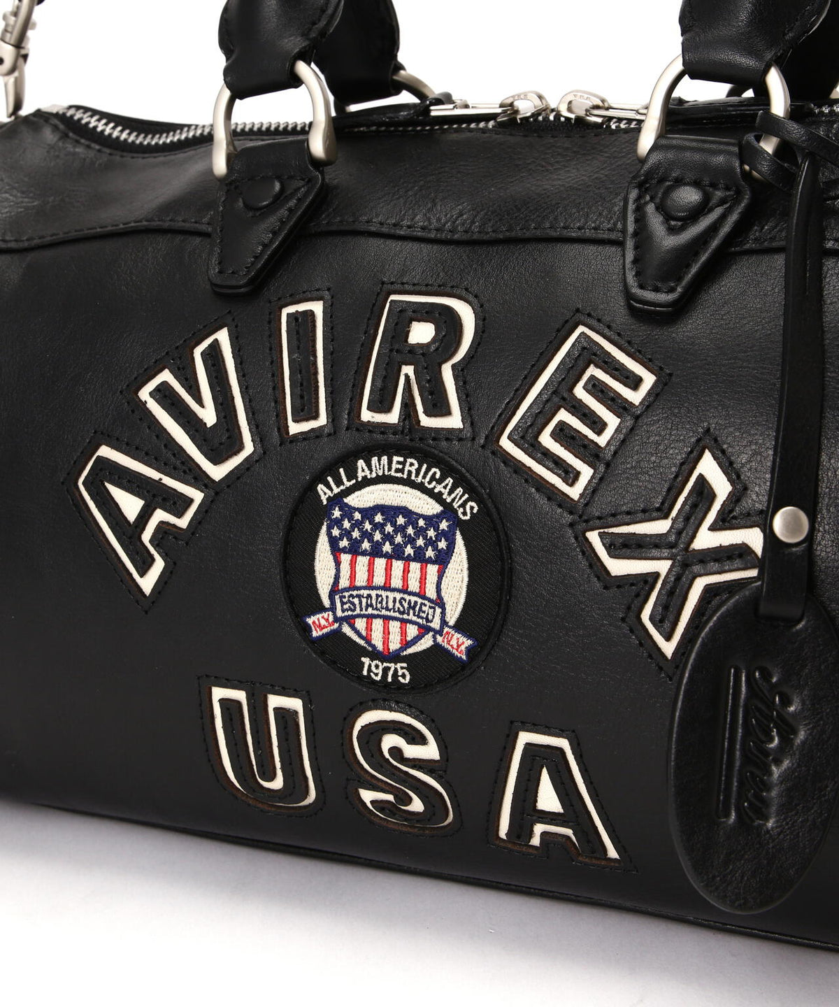 VARSITY LEATHER MINI DUFFLE BAG/バーシティーミニダッフルバッグ