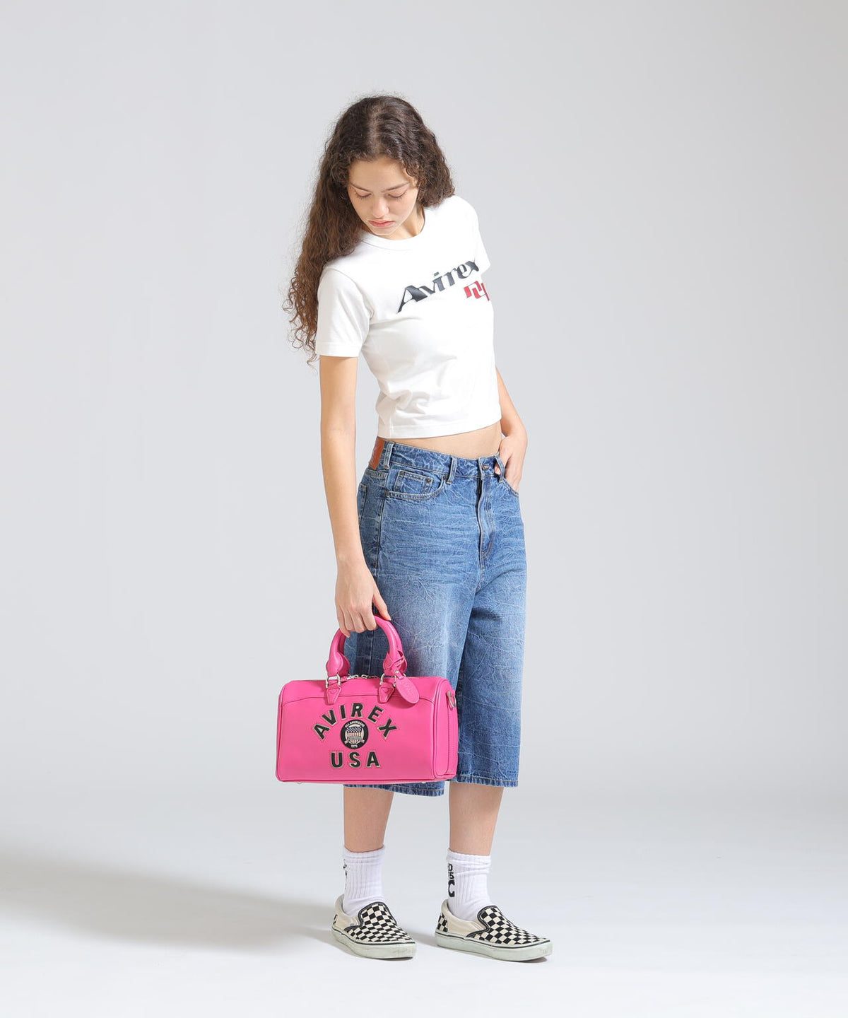 VARSITY LEATHER MINI DUFFLE BAG/バーシティーミニダッフルバッグ