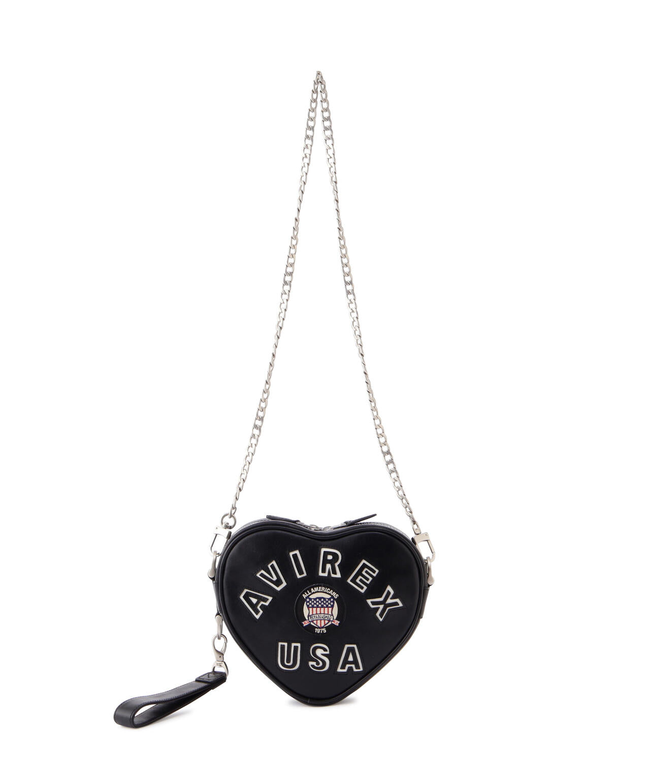 《直営店限定》VARSITY LEATHER HEART CHAIN BAG/バーシティーレザーハートチェーンバッグ