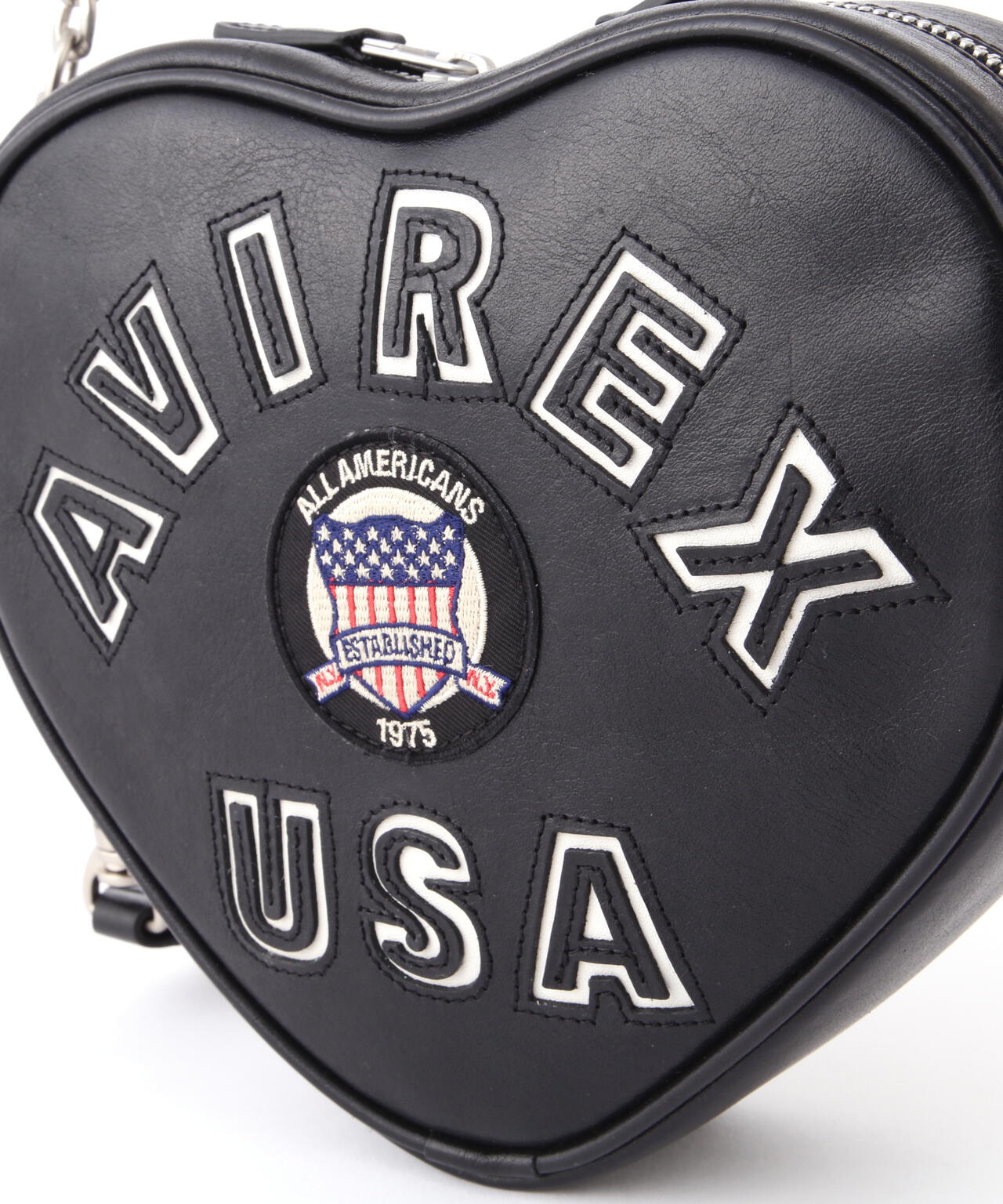 《直営店限定》VARSITY LEATHER HEART CHAIN BAG/バーシティーレザーハートチェーンバッグ