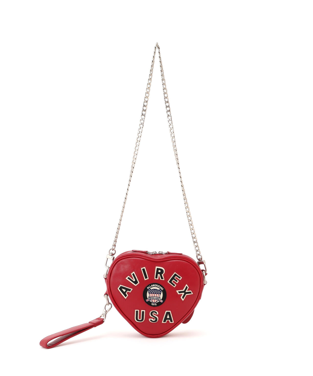 《直営店限定》VARSITY LEATHER HEART CHAIN BAG/バーシティーレザーハートチェーンバッグ