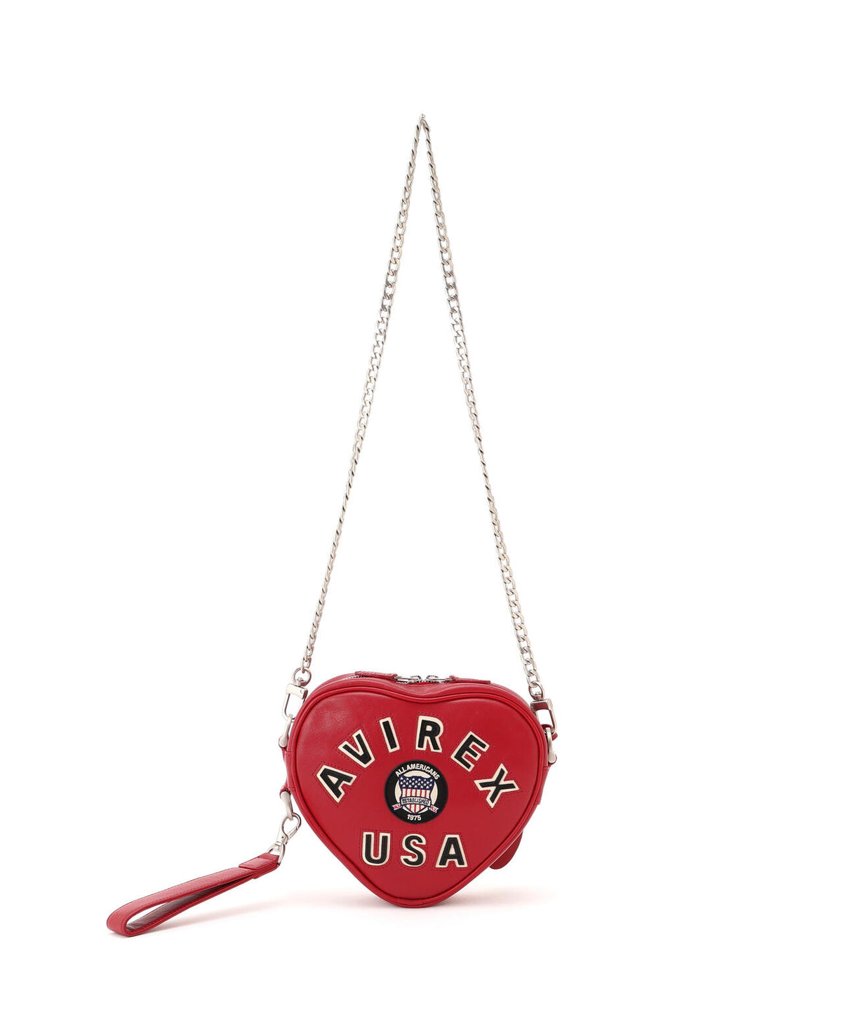 《直営店限定》VARSITY LEATHER HEART CHAIN BAG/バーシティーレザーハートチェーンバッグ