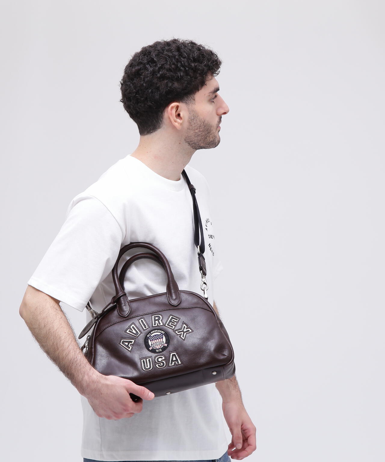 VARSITY LEATHER MINI-BOSTON BAG / AVX5625
