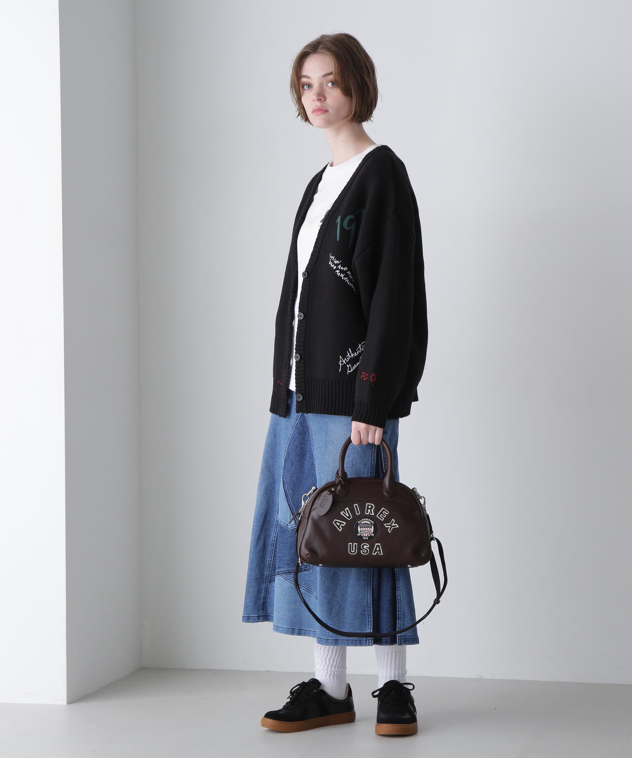 《直営店限定》VARSITY LEATHER MINI-BOSTON BAG / AVX5625