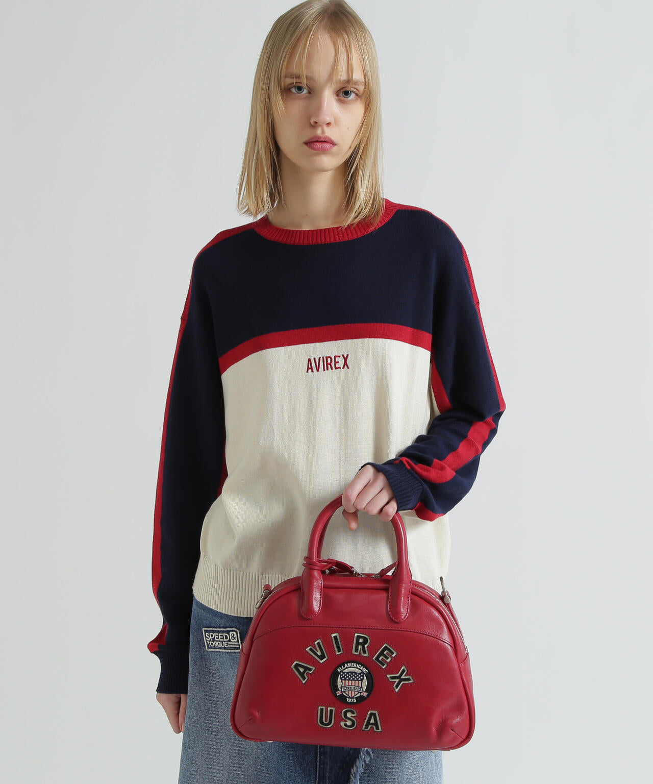 《直営店限定》VARSITY LEATHER MINI-BOSTON BAG / AVX5625