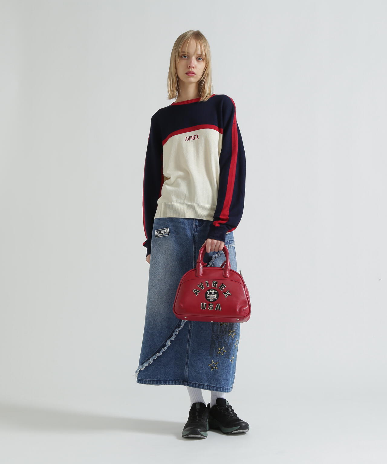 VARSITY LEATHER MINI-BOSTON BAG / AVX5625