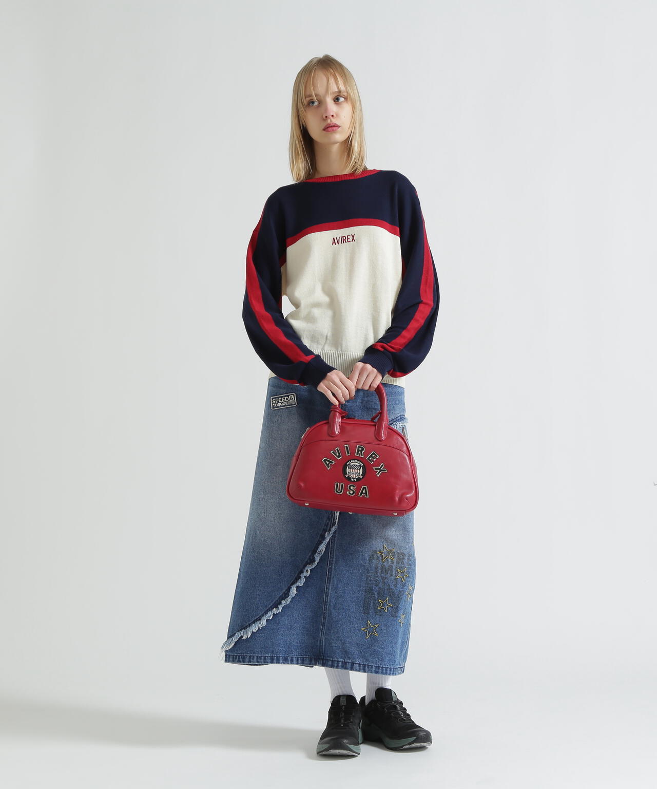VARSITY LEATHER MINI-BOSTON BAG / AVX5625