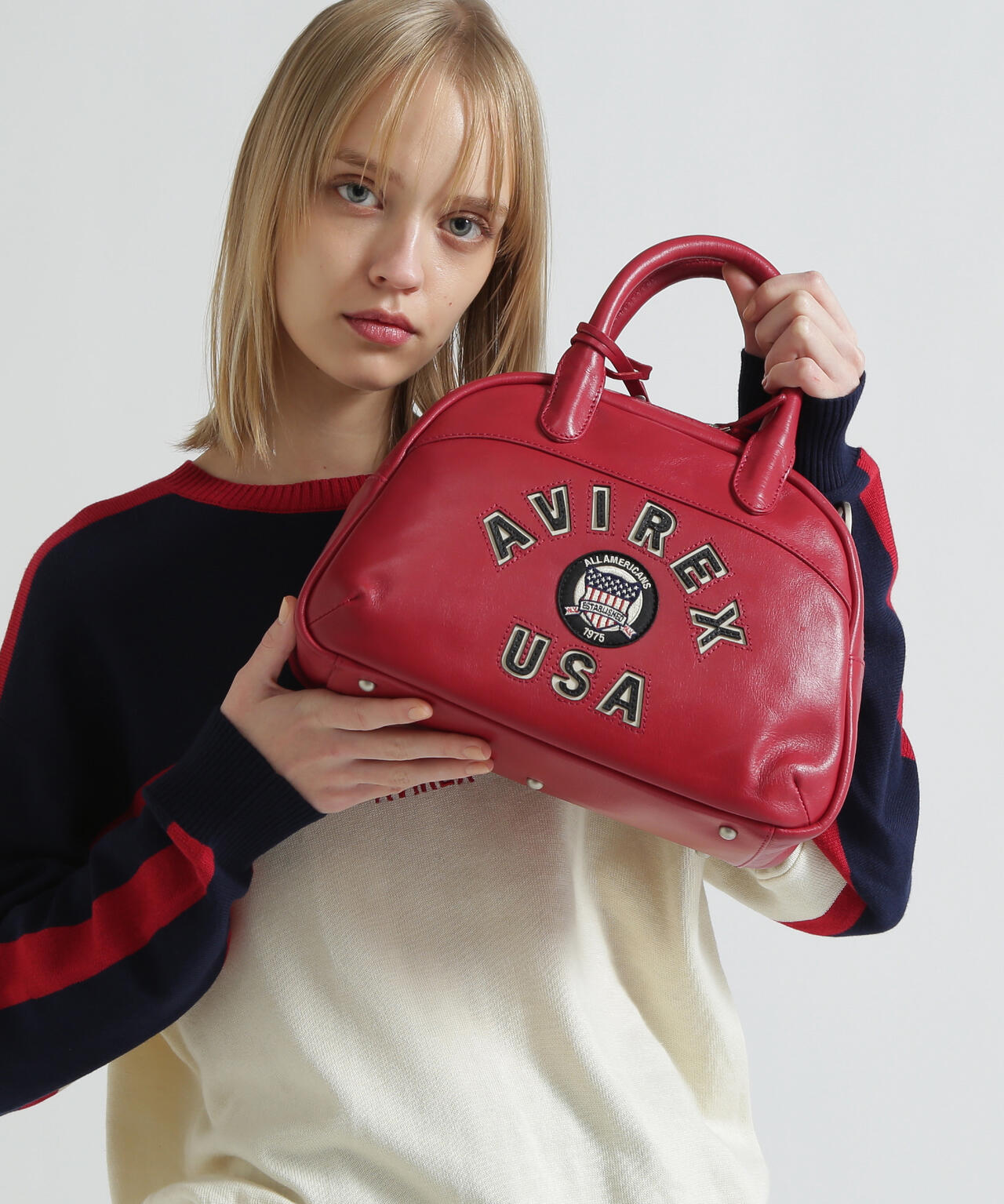《直営店限定》VARSITY LEATHER MINI-BOSTON BAG / AVX5625