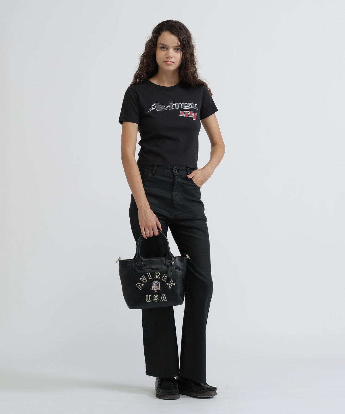 VARSITY LEATHER MINI TOTE BAG / AVX5626