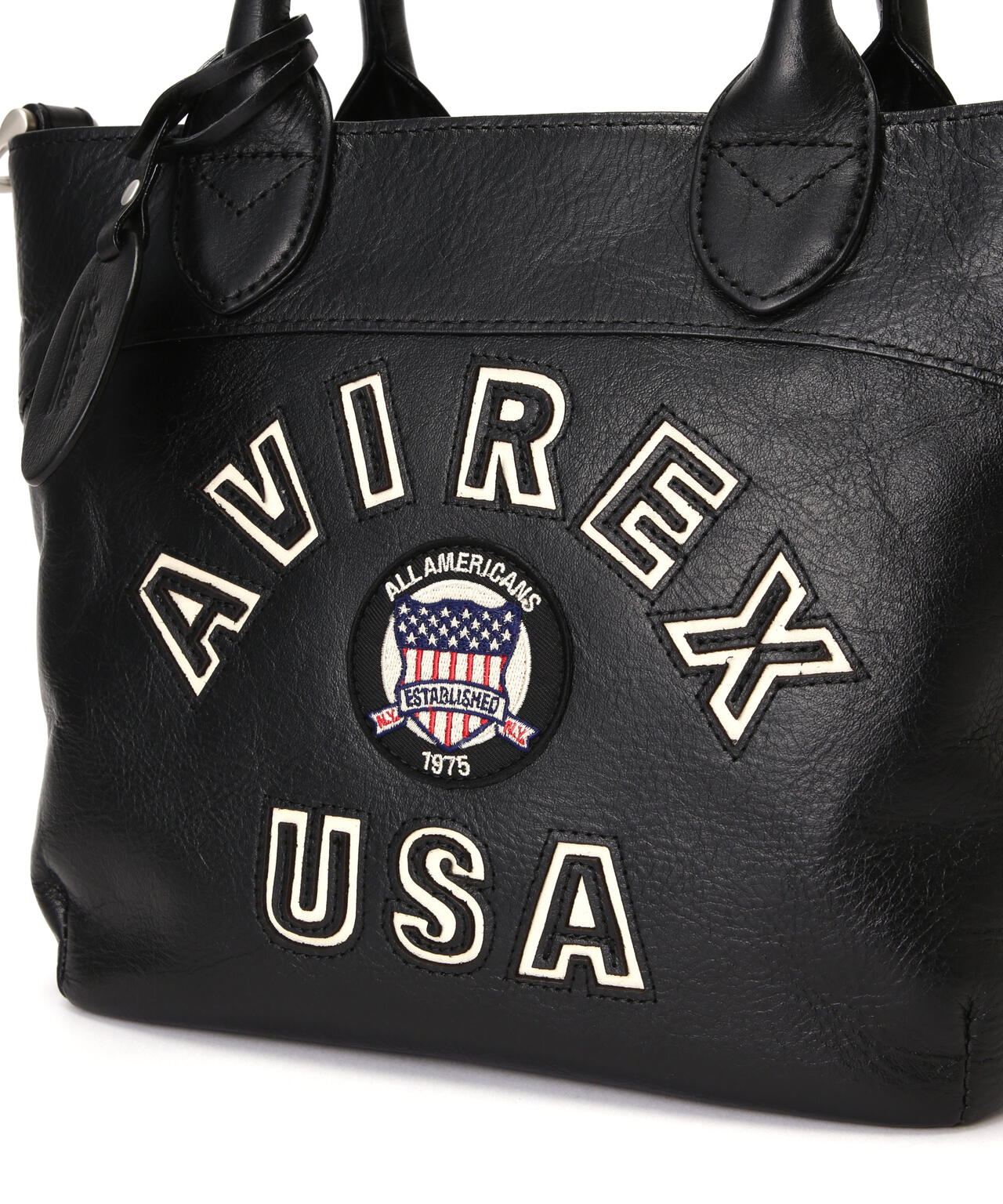 VARSITY LEATHER MINI TOTE BAG / AVX5626