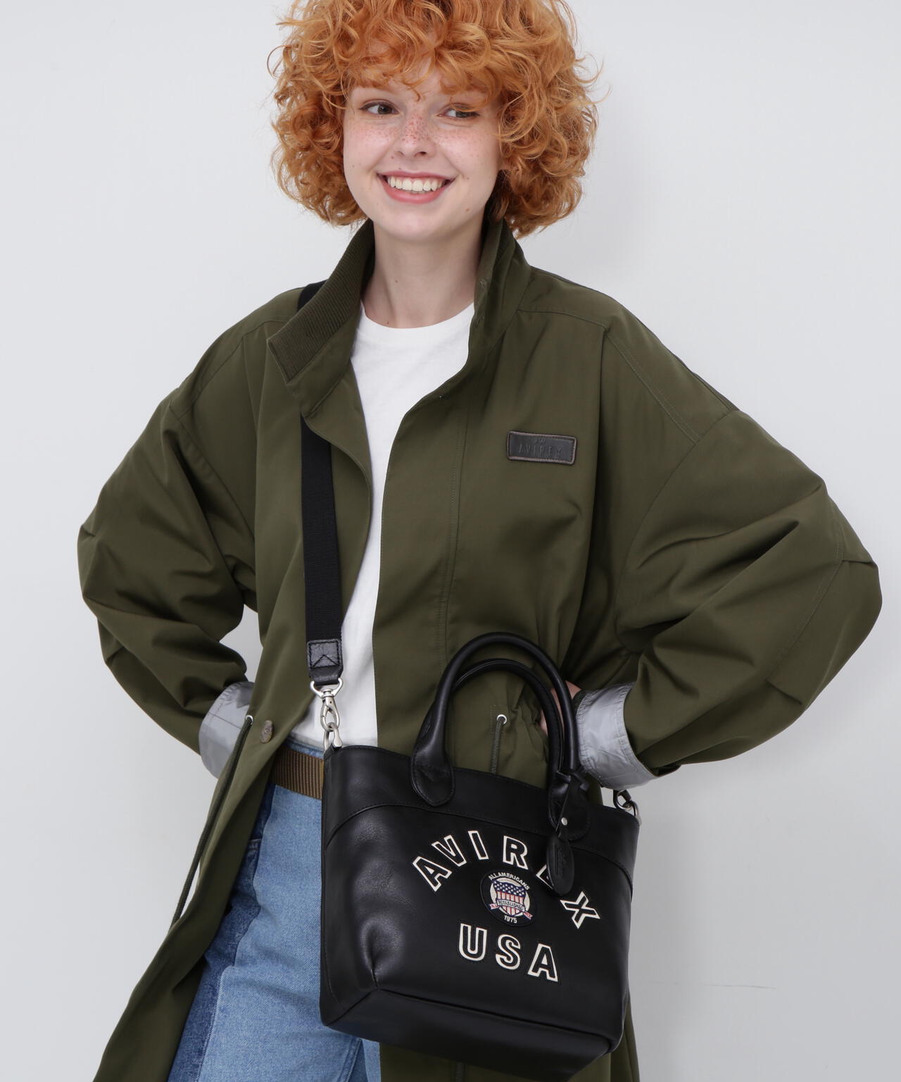 《直営店限定》VARSITY LEATHER MINI TOTE BAG / AVX5626