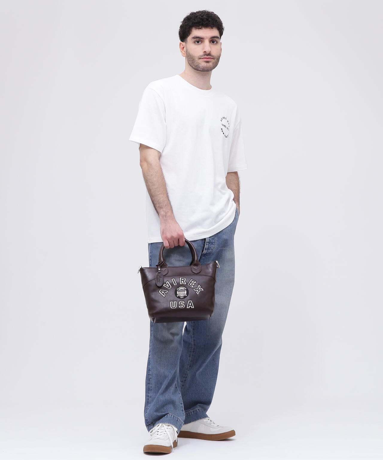 《直営店限定》VARSITY LEATHER MINI TOTE BAG / AVX5626