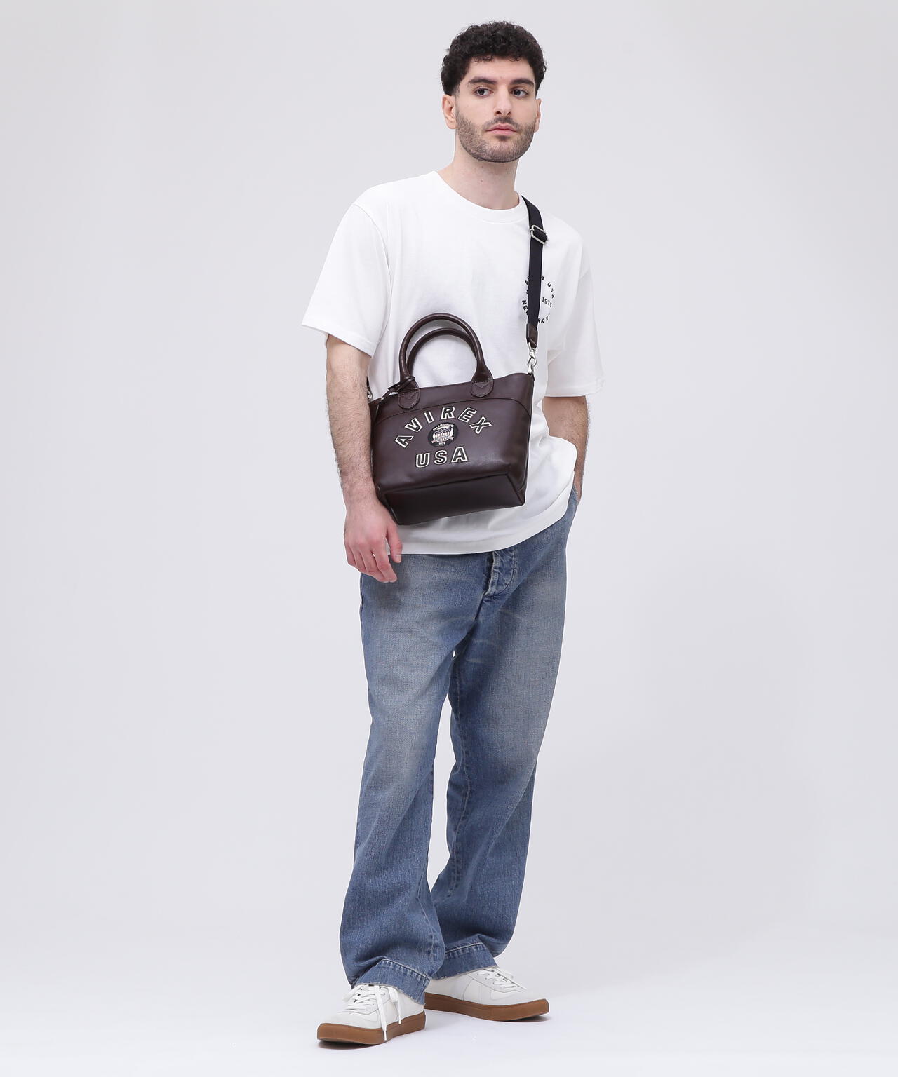 VARSITY LEATHER MINI TOTE BAG / AVX5626