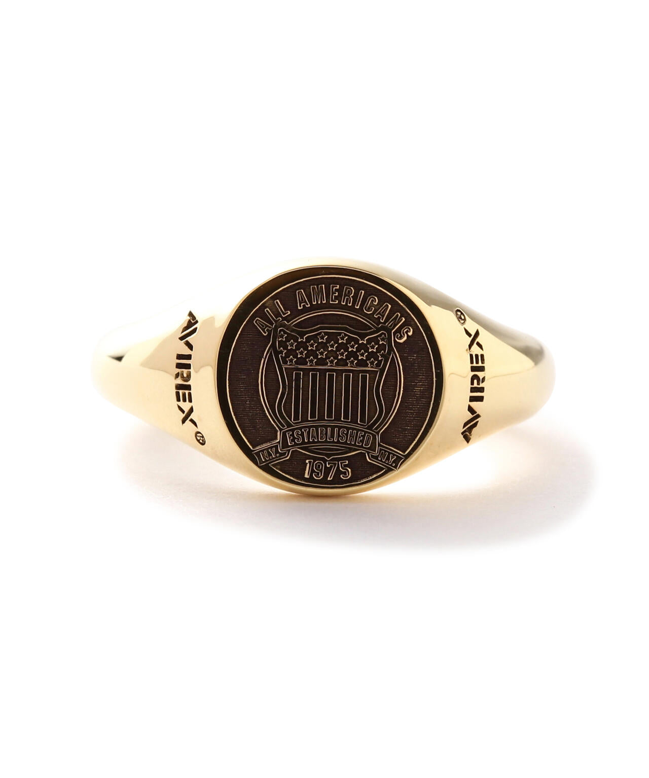 《AVIREXby J.H.M CO.,LTD. 》"VARSITY" SIGNATURE RING GOLD PLATED /