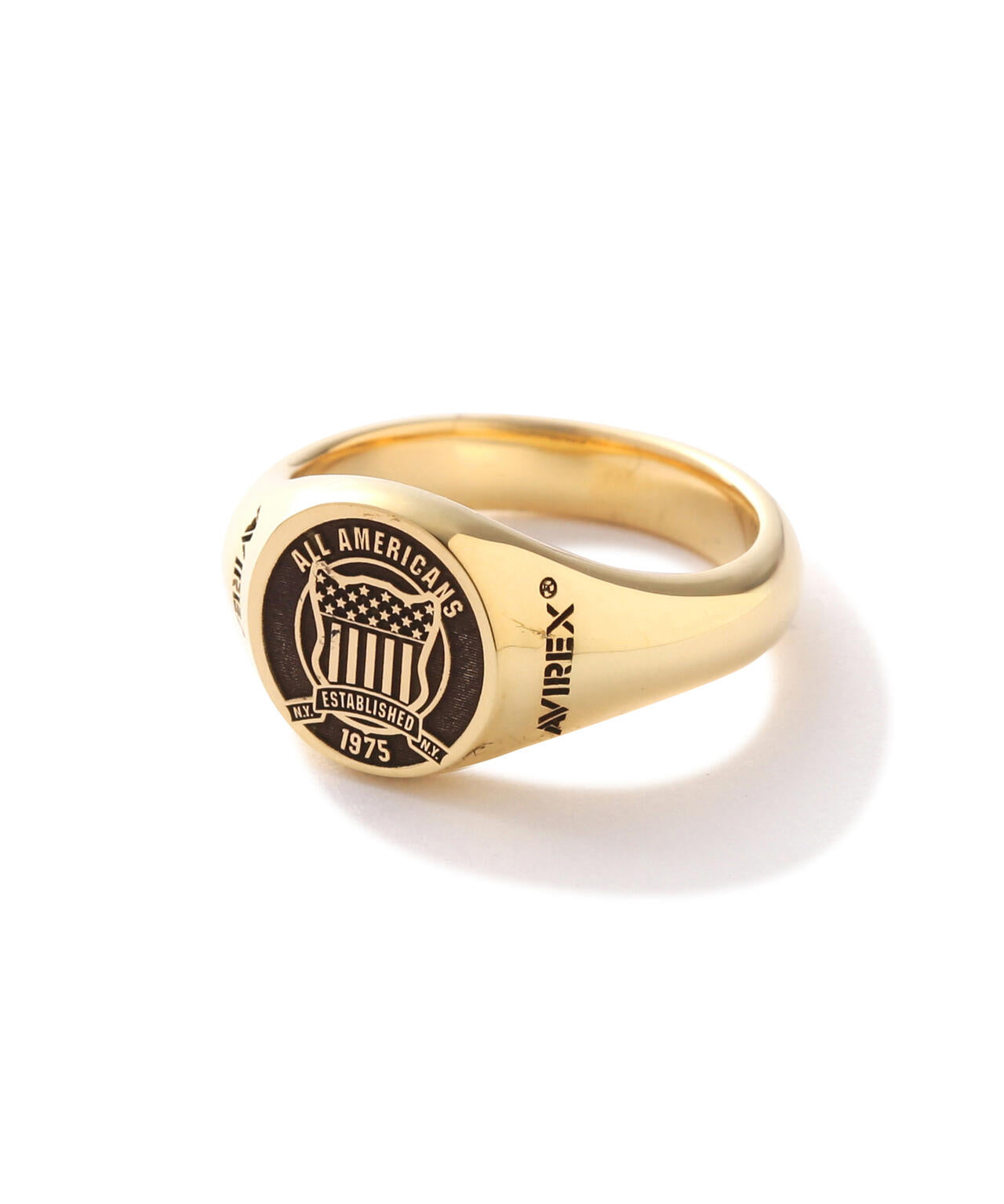 《AVIREXby J.H.M CO.,LTD. 》"VARSITY" SIGNATURE RING GOLD PLATED /
