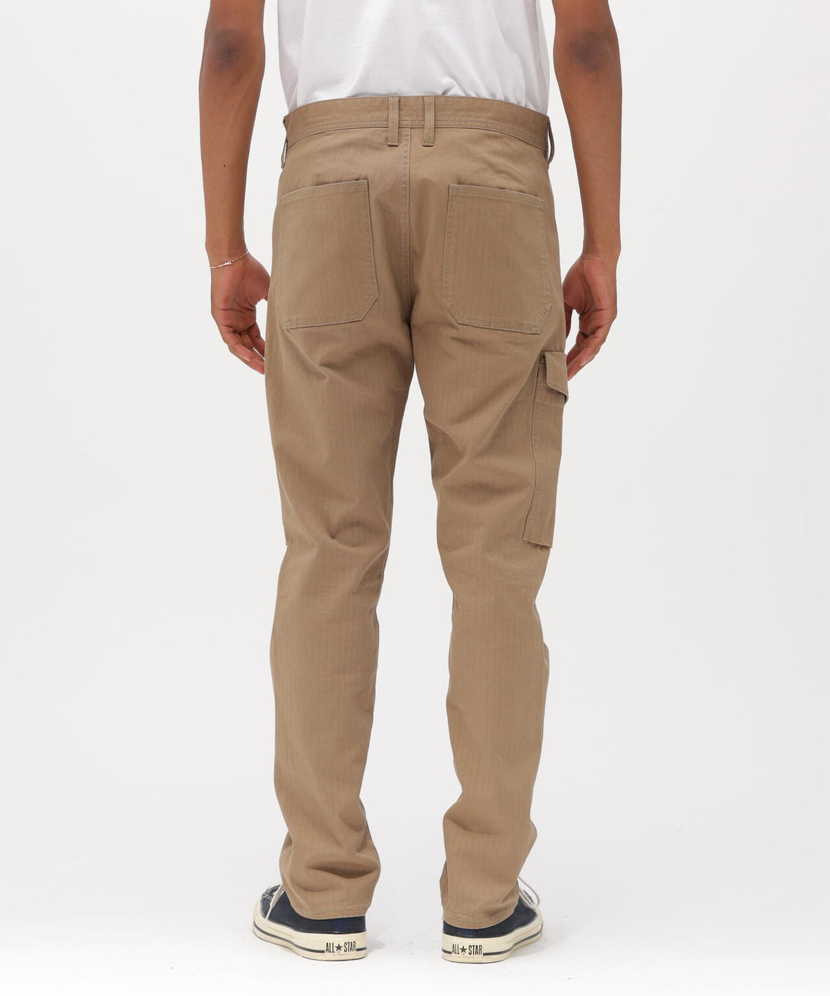 STRETCH HERRINGBONE CARGO PANTS