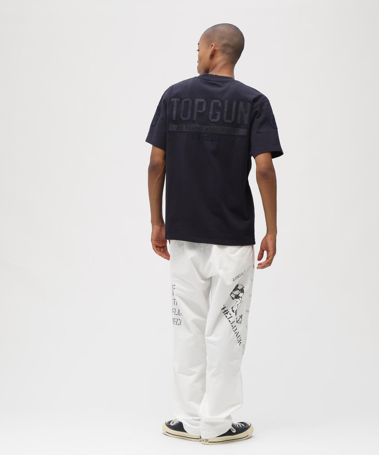 AGED LOOK STENCIL CHINO PANTS
