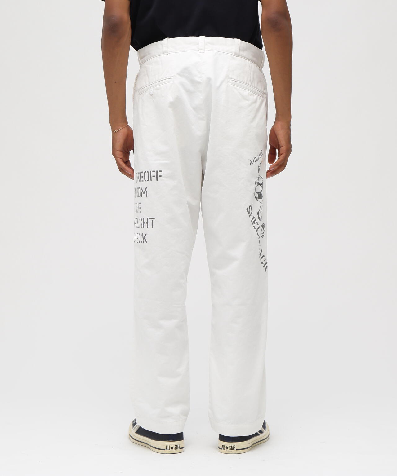 AGED LOOK STENCIL CHINO PANTS