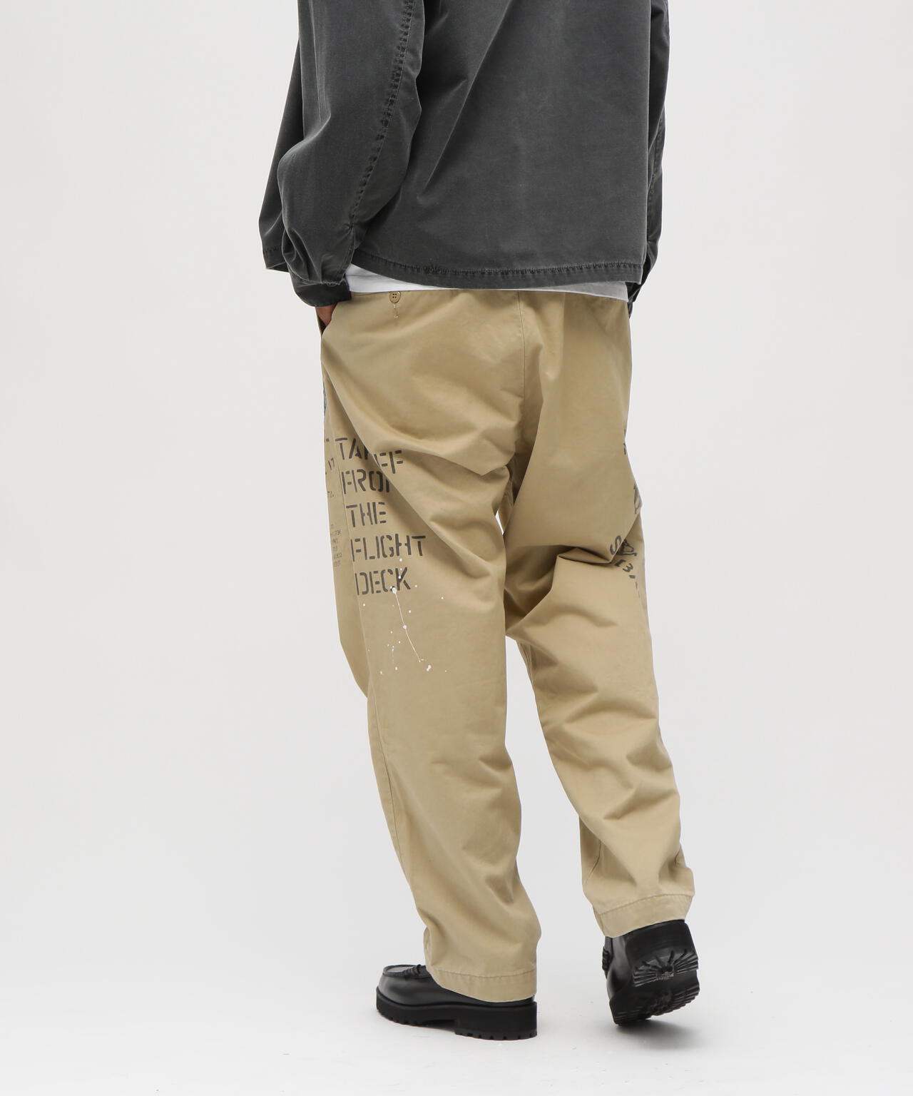 AGED LOOK STENCIL CHINO PANTS
