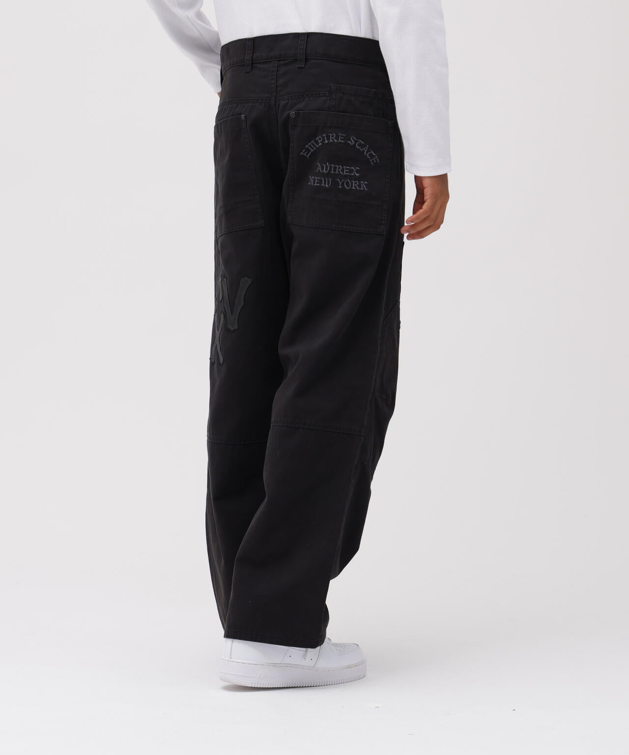LEATHER PATCH DUCK DOUBLE KNEE PANTS