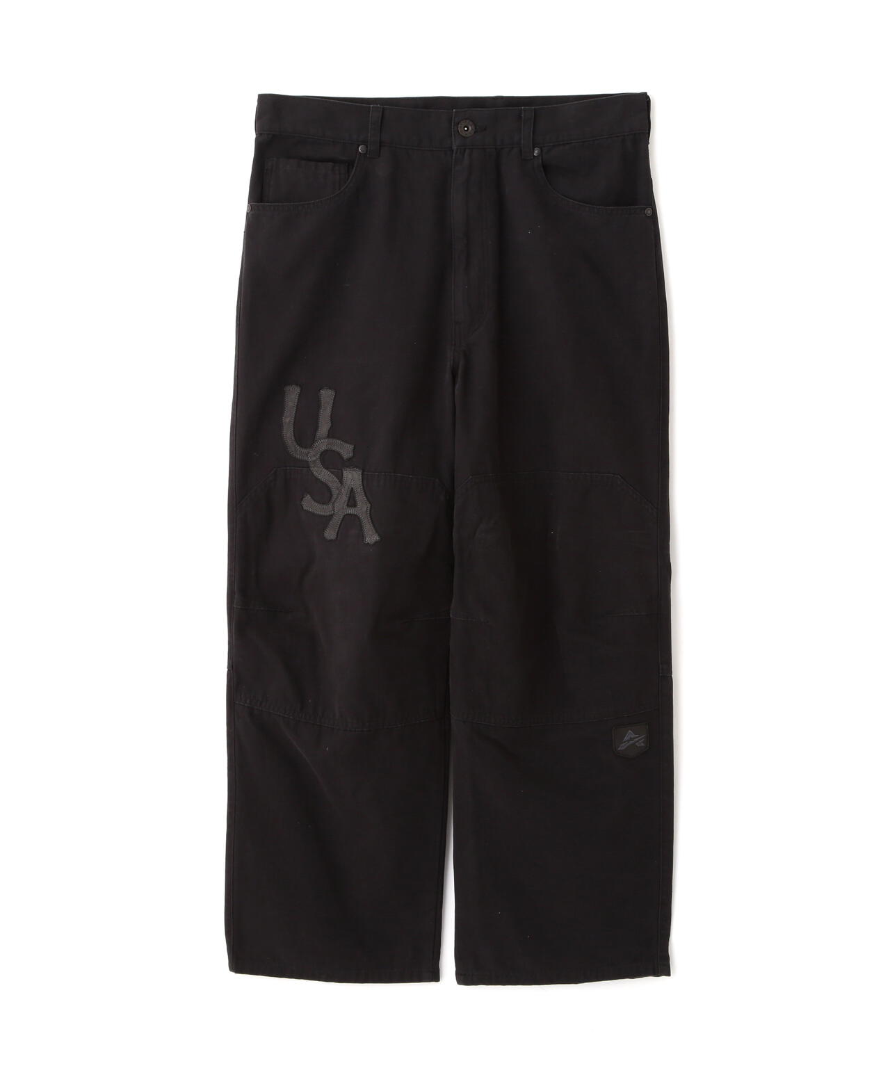 LEATHER PATCH DUCK DOUBLE KNEE PANTS