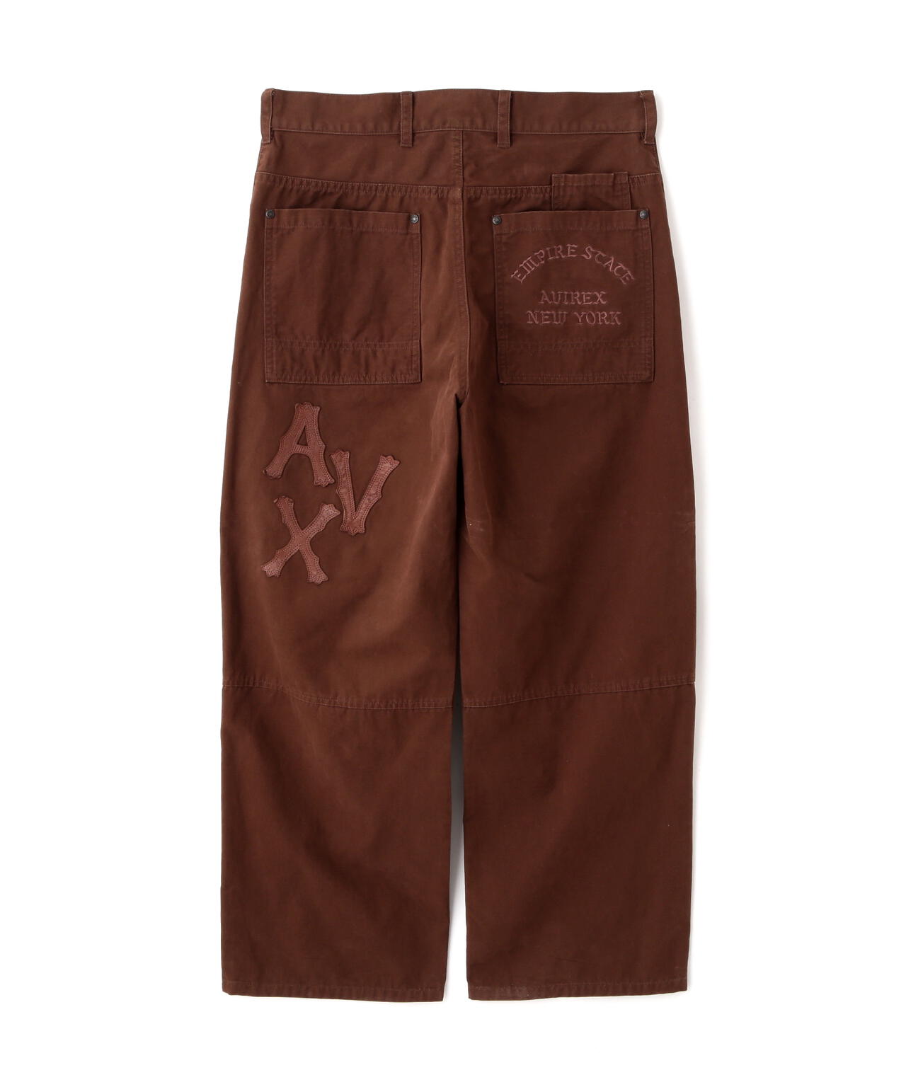 LEATHER PATCH DUCK DOUBLE KNEE PANTS