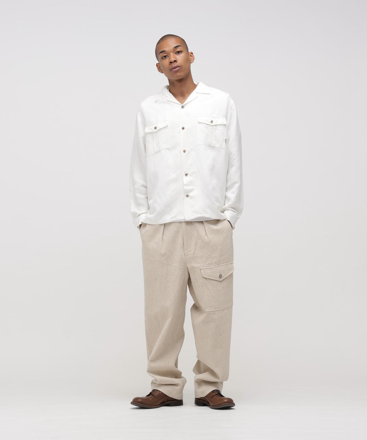 ★TFQP by HANDROOM LINEN GABARDINE MECHANIC PANT