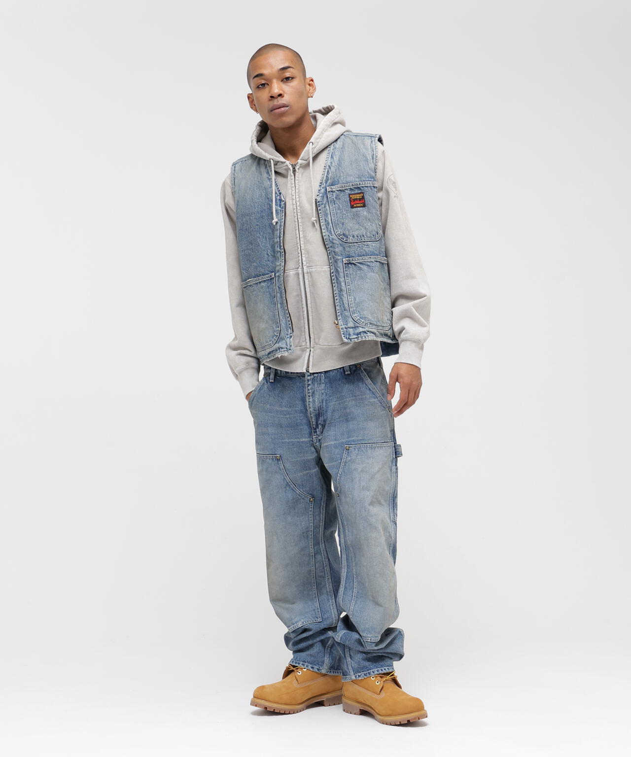 《AVIREX|MOANDMO CLOTHING》DOUBLE KNEE DENIM PANTS