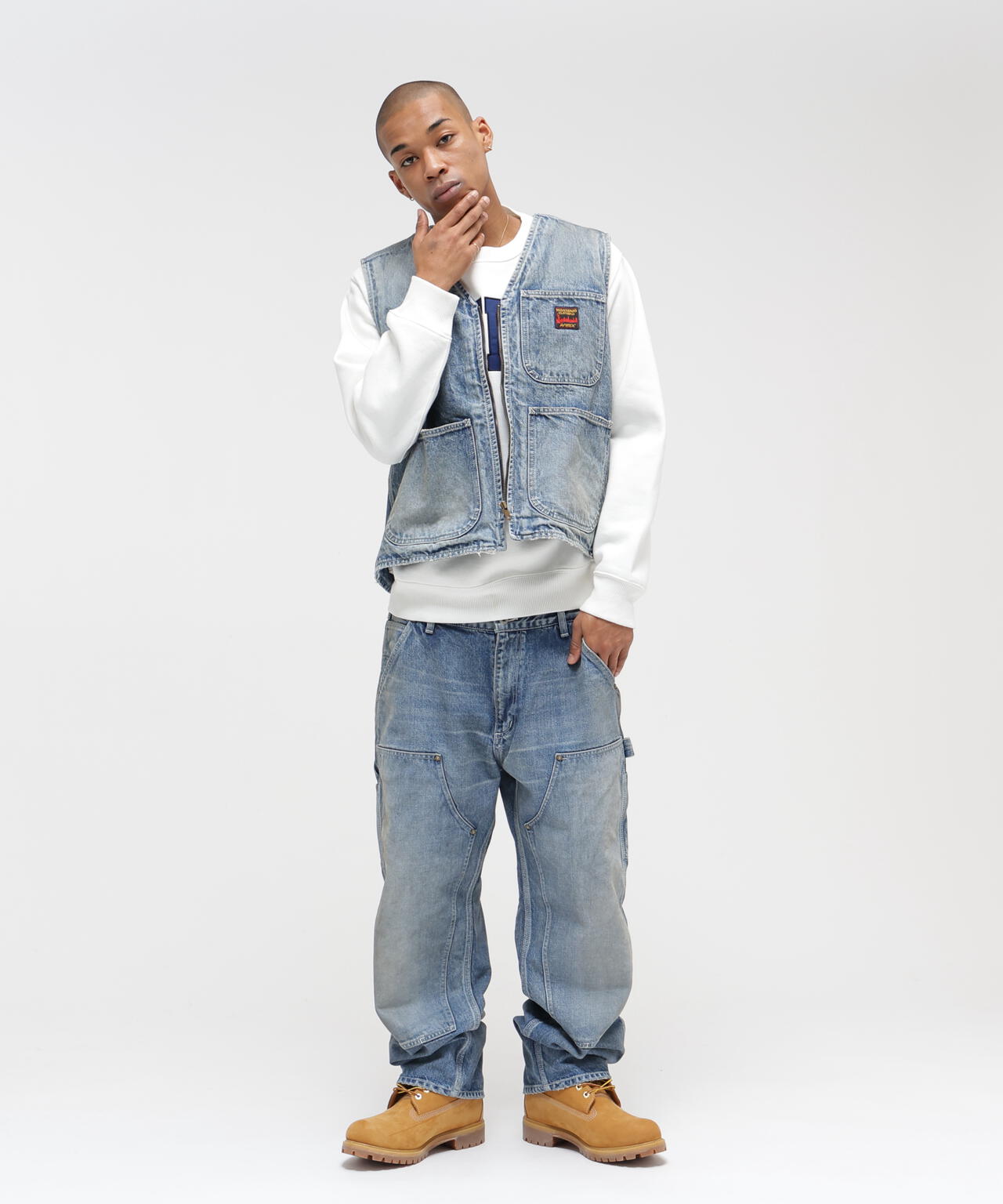 《AVIREX|MOANDMO CLOTHING》DOUBLE KNEE DENIM PANTS