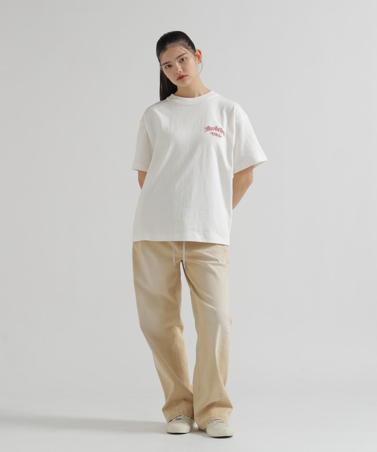 WAIST RIB COLOR BLOCKED DENIM PANTS