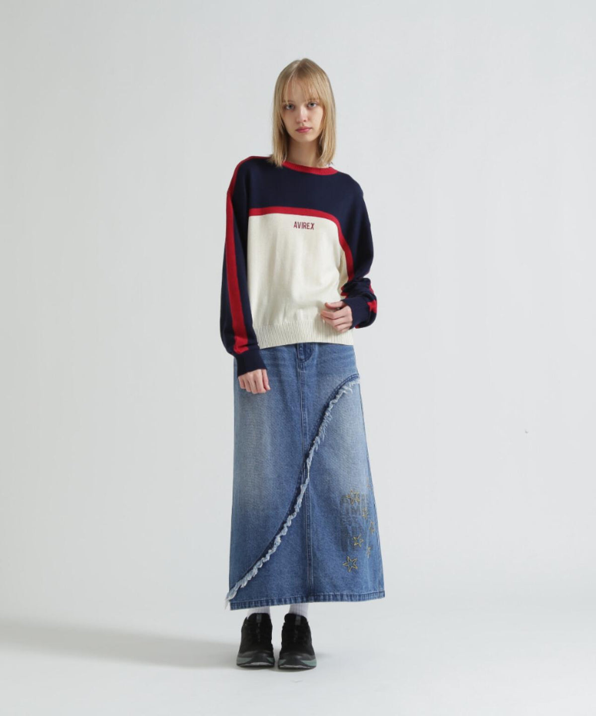 WAPPEN DENIM LONG SKIRT