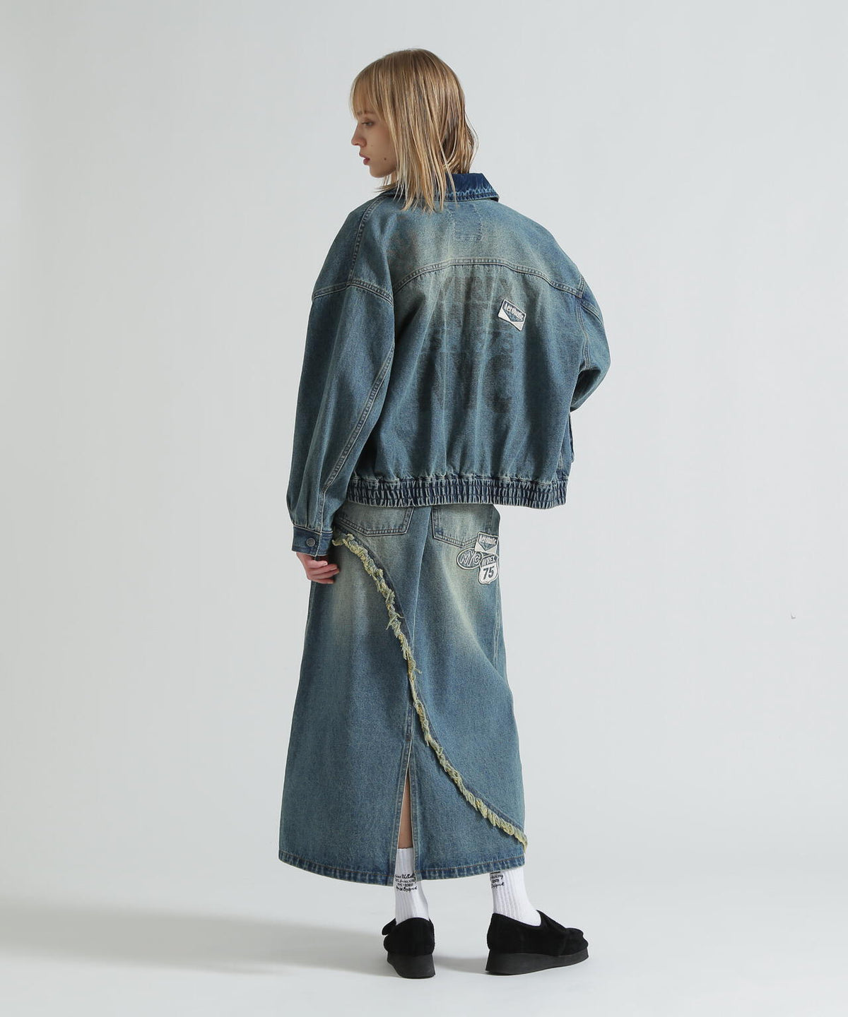 WAPPEN DENIM LONG SKIRT