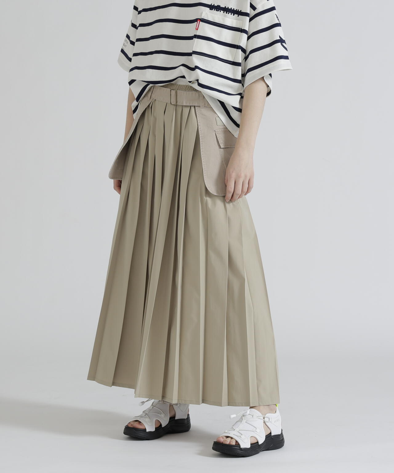 MILITARY POCKET BELT POUCH PLEATED SKIRT