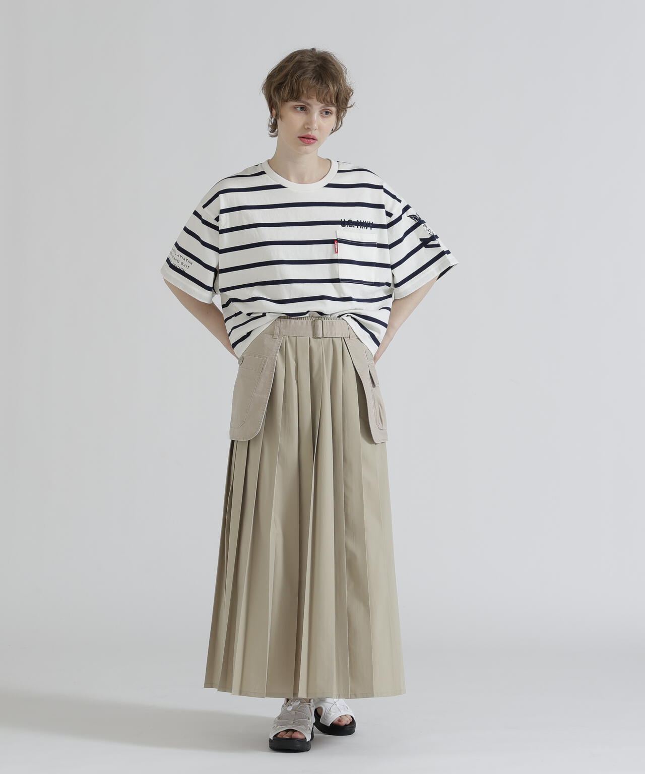 MILITARY POCKET BELT POUCH PLEATED SKIRT