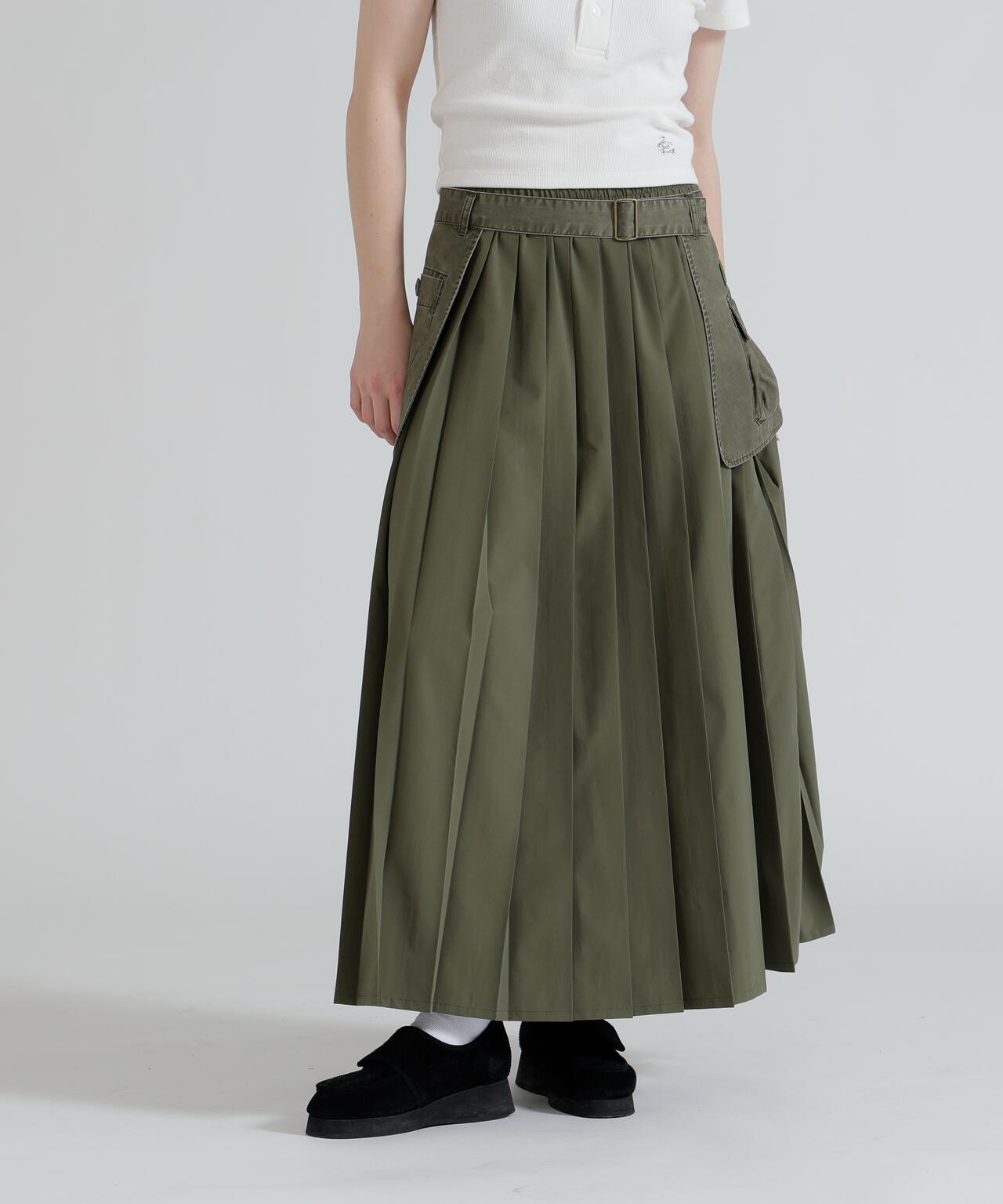 MILITARY POCKET BELT POUCH PLEATED SKIRT